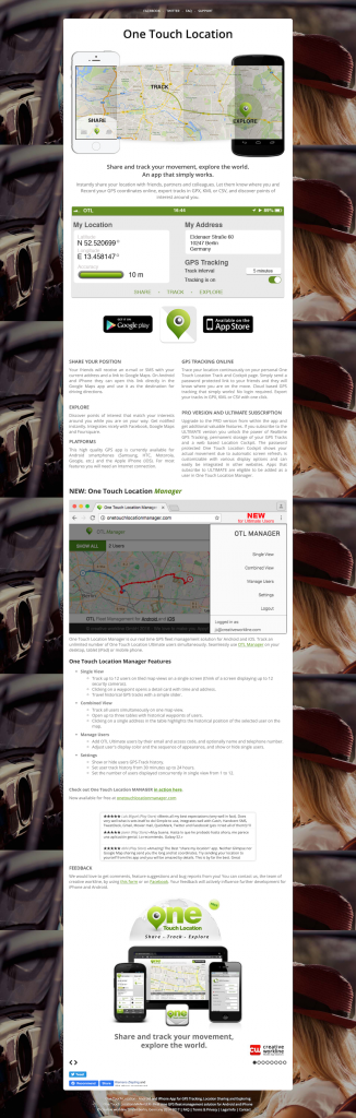 Website of One Touch Location 4.x